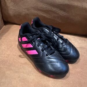 Black and Pink Adidas Soccer Cleats